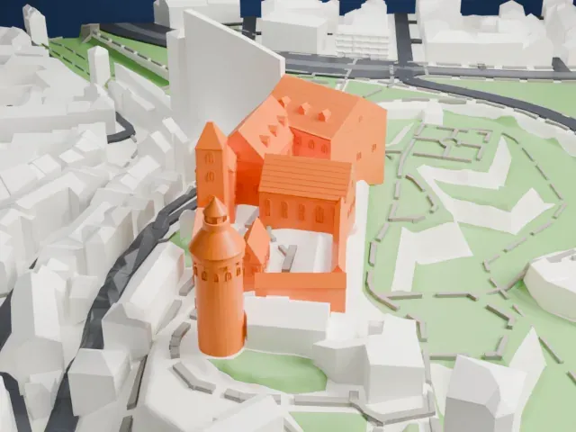 Nuremberg Castle model, East view