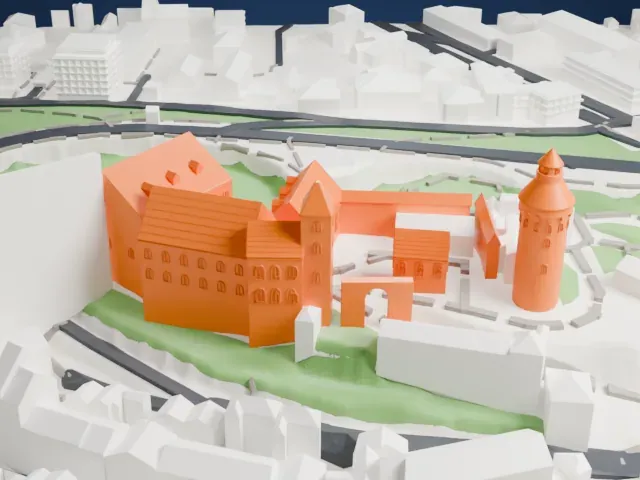 Nuremberg Castle model, South view