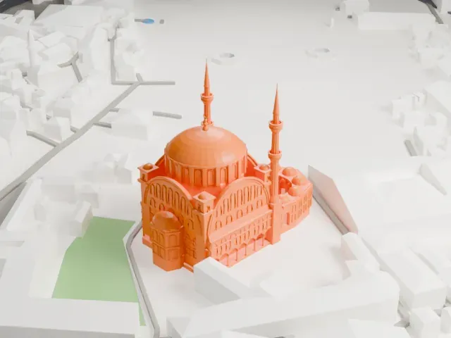Nuruosmaniye Mosque model, East view