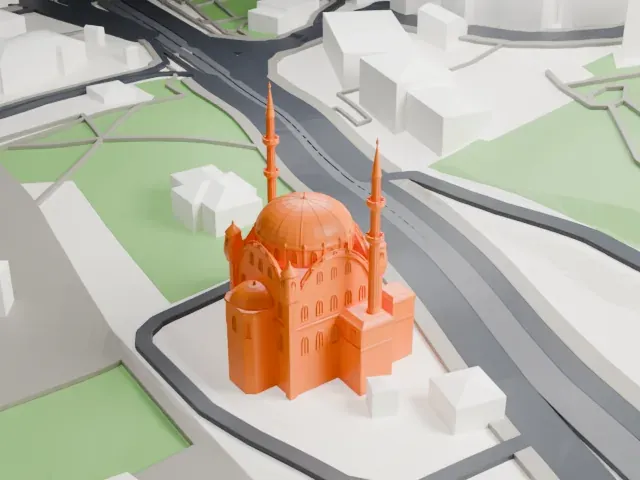 Nusretiye Mosque model, East view