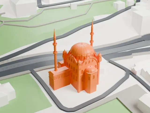 Nusretiye Mosque model, South view