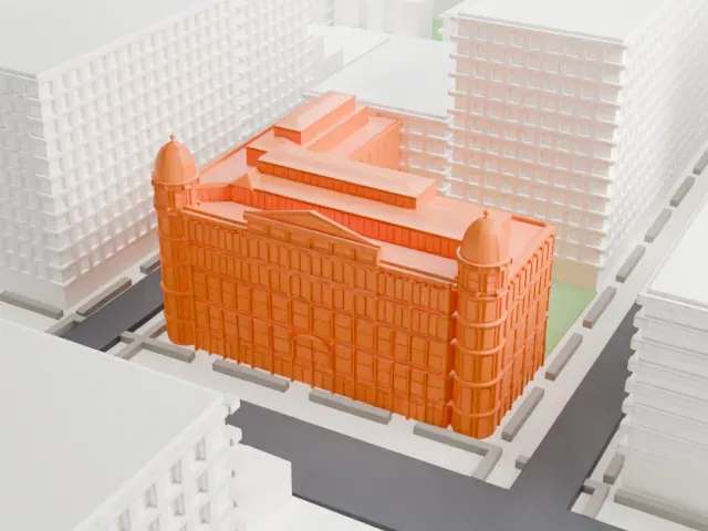O'Neill Building model, East view