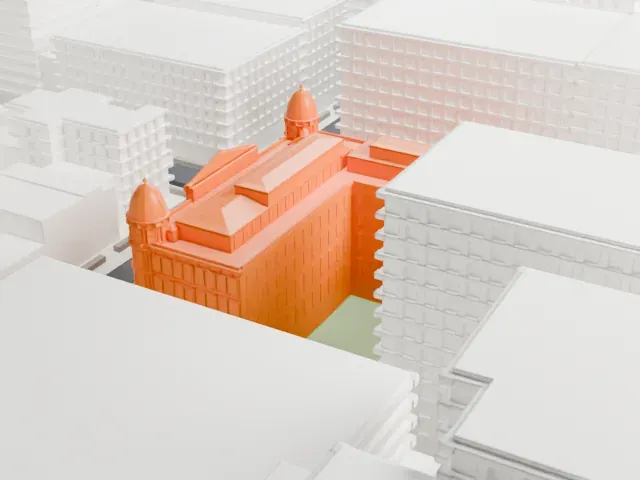 O'Neill Building model, North view