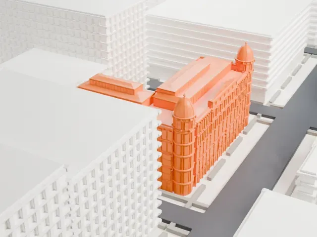 O'Neill Building model, South view