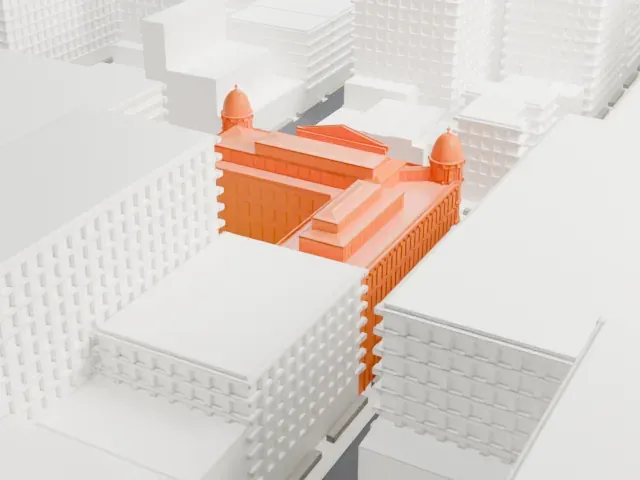 O'Neill Building model, West view