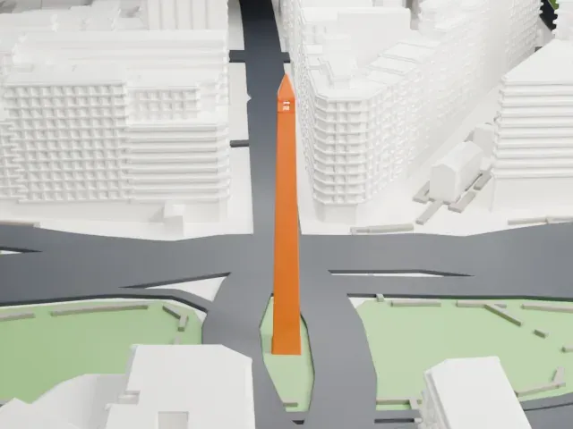 Obelisco model, East view