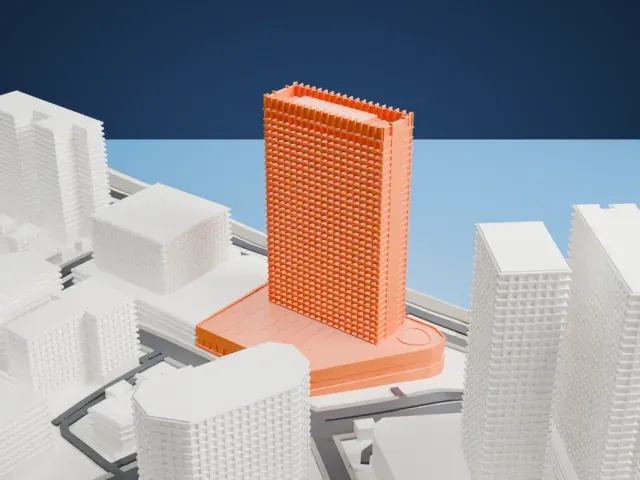 Oberoi Trident model, East view