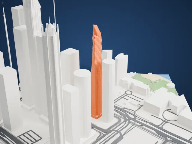Ocean Heights (Dubai) model, East view