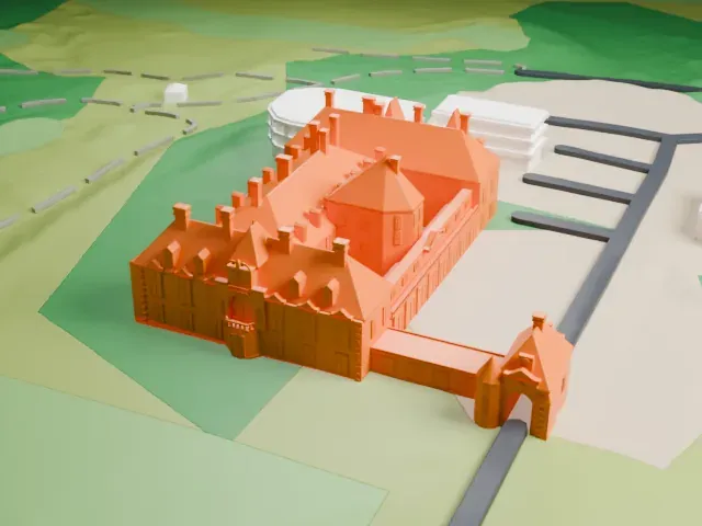 Oheka Castle model, South view