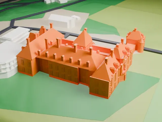 Oheka Castle model, West view