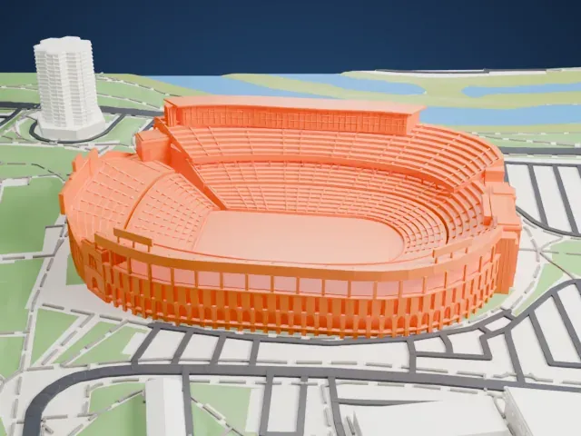 Ohio Stadium model, East view