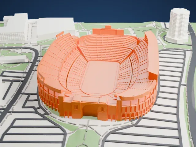 Ohio Stadium model, North view