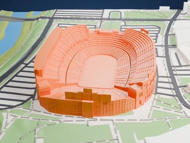 Ohio Stadium model, South view