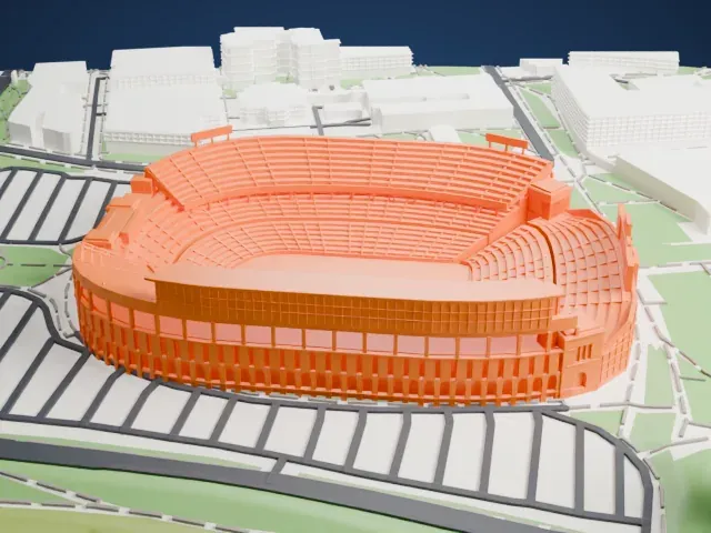 Ohio Stadium model, West view