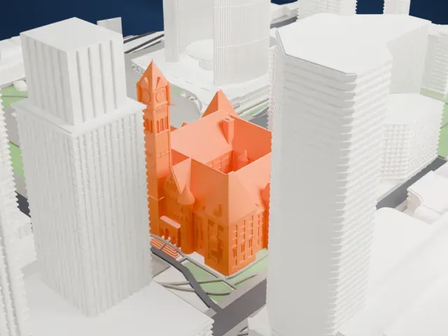 Old City Hall model, East view