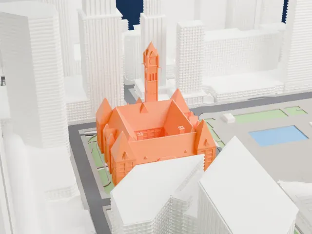 Old City Hall model, North view
