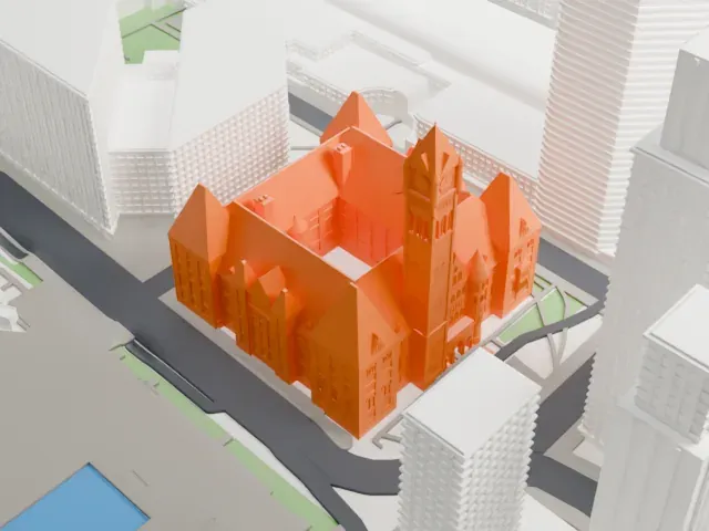 Old City Hall model, South view