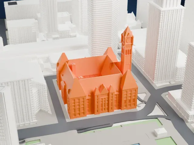 Old City Hall model, West view