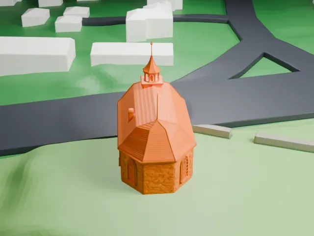 Old Dutch Church of Sleepy Hollow model, East view