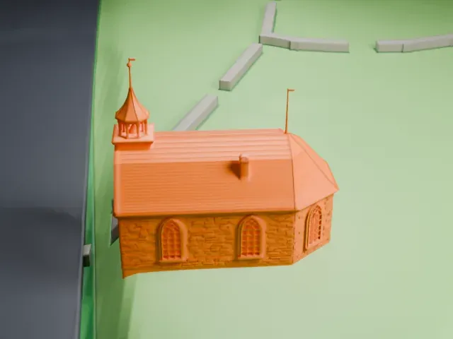 Old Dutch Church of Sleepy Hollow model, South view