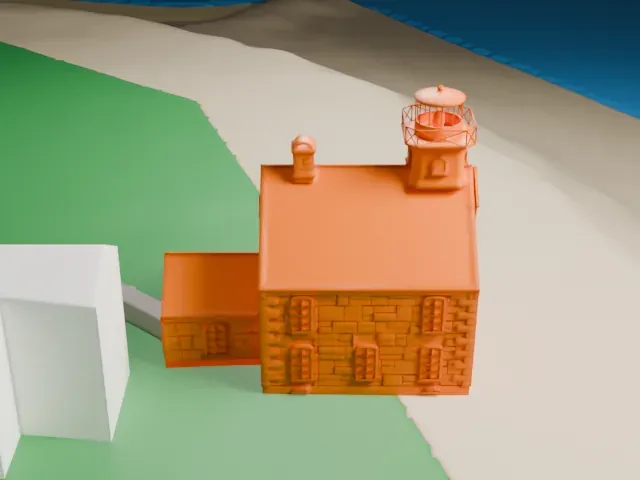 Old Field Point Light model, East view