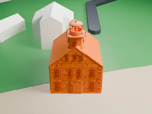 Old Field Point Light model, North view