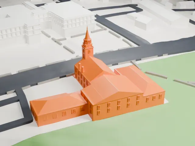 Old First Church, Huntington model, North view