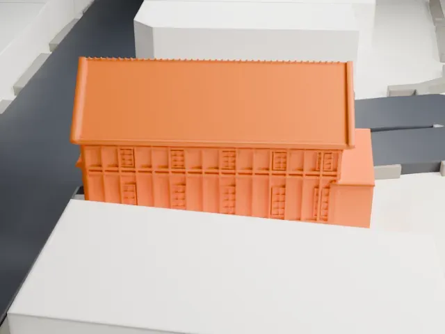 Old Glen Cove Post Office model, East view