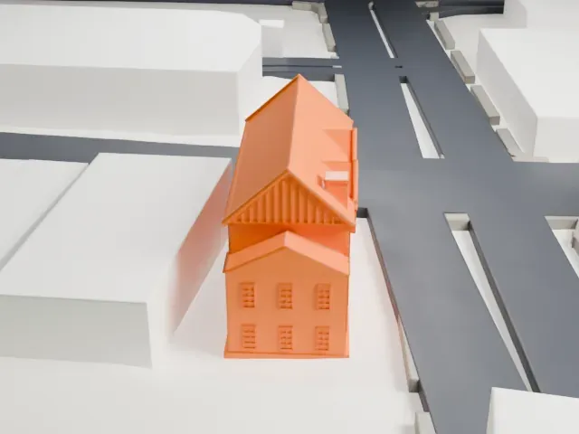 Old Glen Cove Post Office model, North view