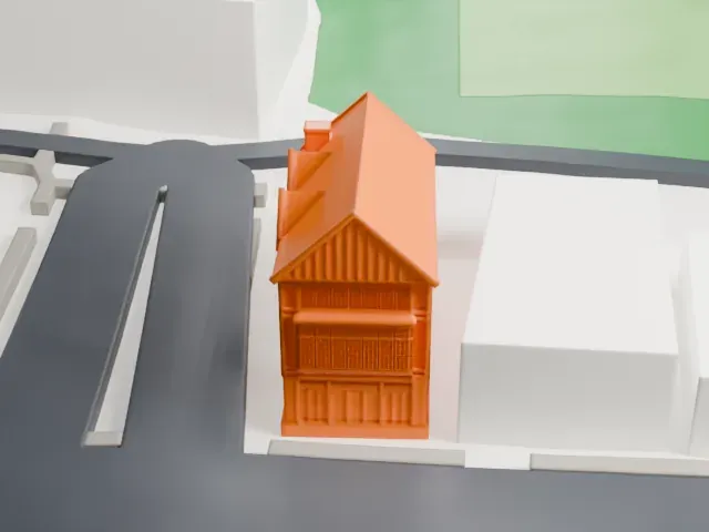 Old Glen Cove Post Office model, South view