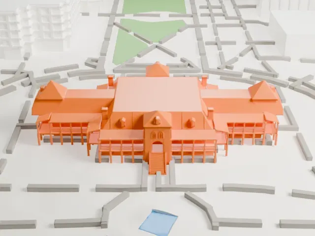 Old Main (University of Arizona) model, West view