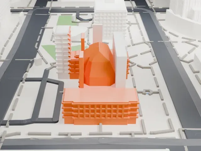 Old Maricopa County Courthouse model, East view