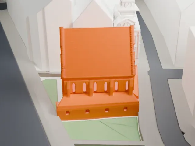 Old New Synagogue model, North view
