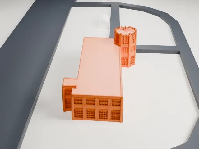 Old Port Columbus Terminal model, East view