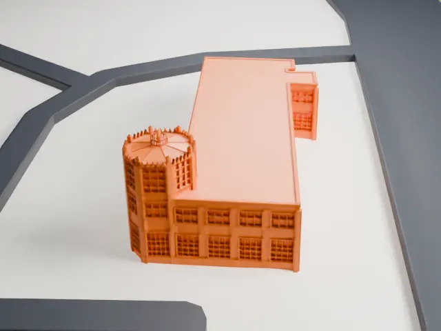 Old Port Columbus Terminal model, West view