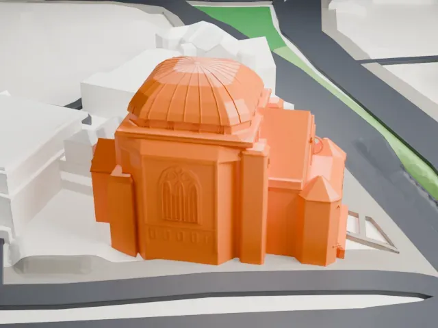 Old Synagogue (Essen) model, North view