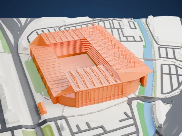 Old Trafford model, East view