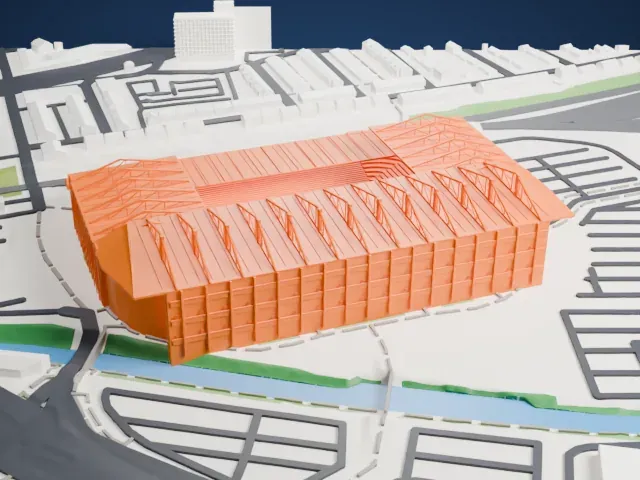Old Trafford model, North view