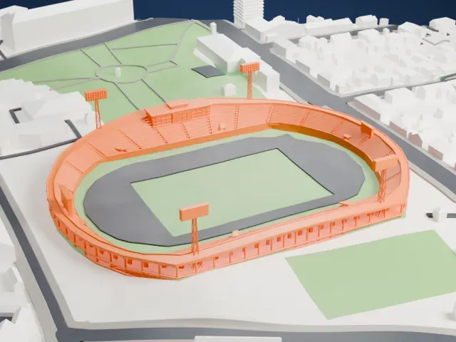 Oleksiy Butovsky Vorskla Stadium model, East view