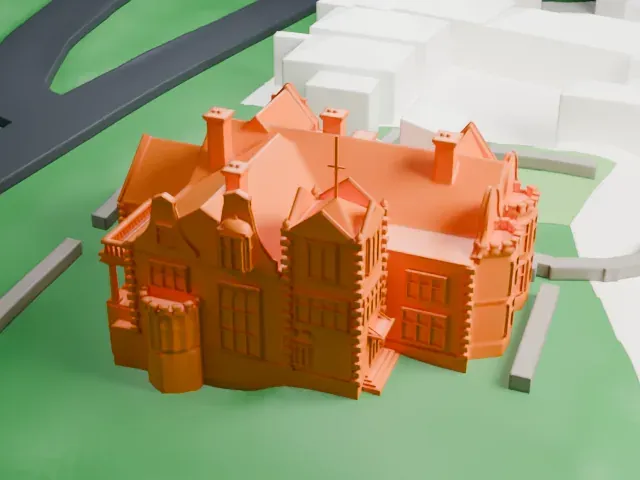 Olveston Historic Home model, South view