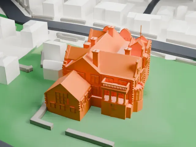 Olveston Historic Home model, West view
