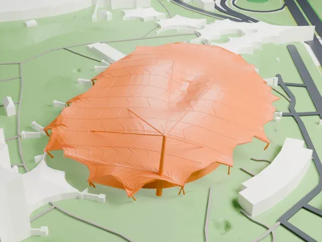 Olympiahalle model, East view