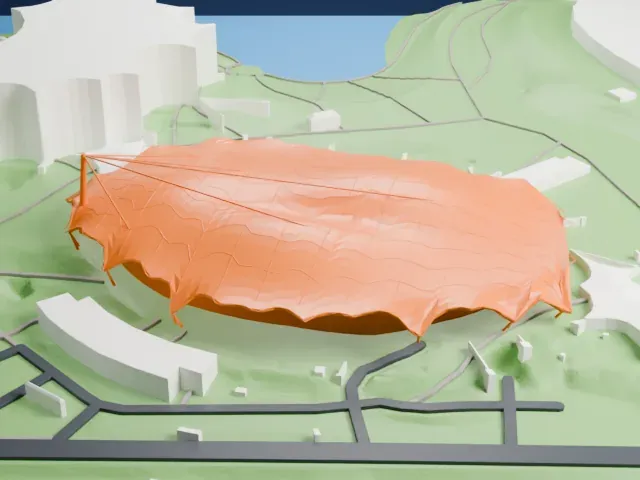 Olympiahalle model, North view