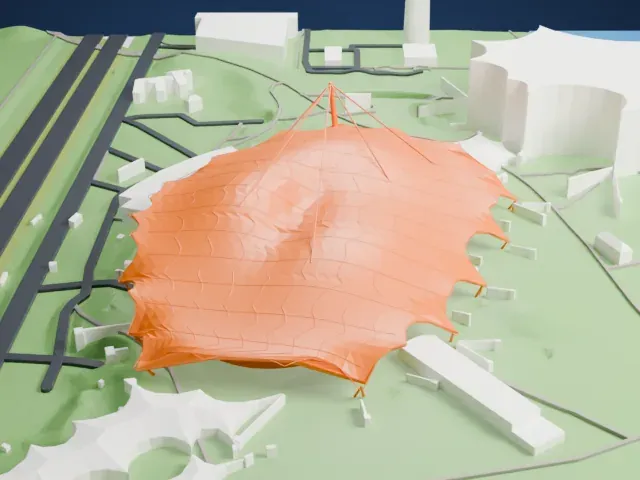 Olympiahalle model, West view