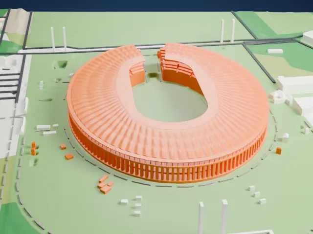 Olympiastadion (Berlin) model, East view