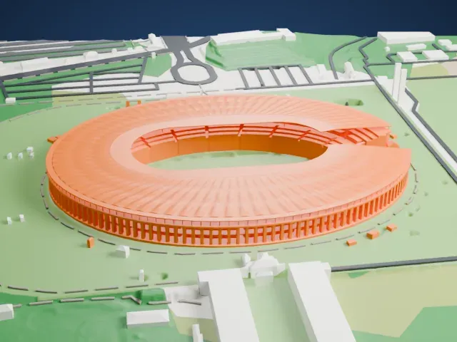 Olympiastadion (Berlin) model, North view