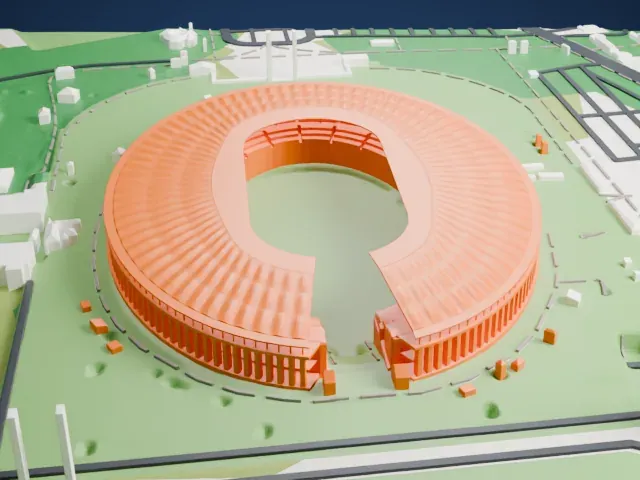 Olympiastadion (Berlin) model, West view