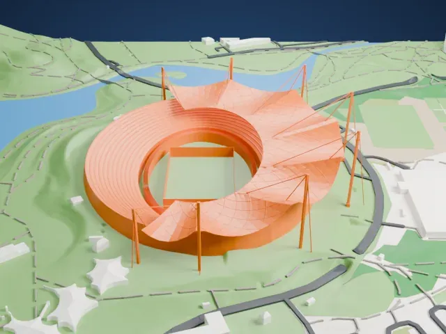 Olympiastadion Munich model, North view