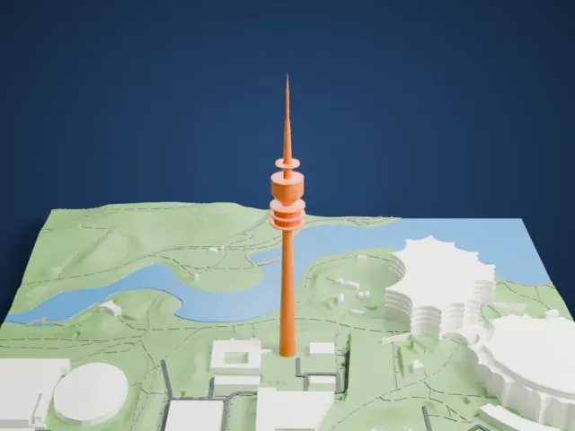 Olympiaturm model, North view