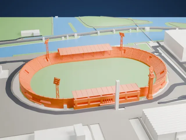 Olympic Stadium (Amsterdam) model, East view